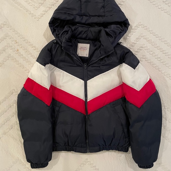Pull\u0026Bear Jackets \u0026 Coats | Pull\u0026Bear Pacific Republic Puffer Coat Small | Color: Blue | Size: S | Victoriayokoi's Closet